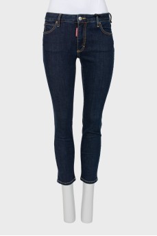 Dark blue cropped jeans