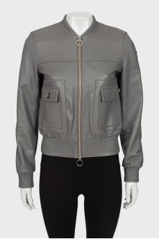 Gray leather jacket