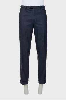 Men's blue wool trousers