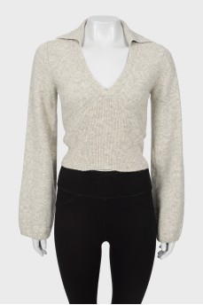 Wool cropped sweater