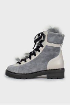 Insulated lace-up boots