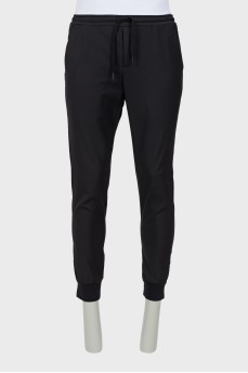 Men's wool trousers with elastic