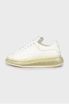 Leather sneakers with transparent sole