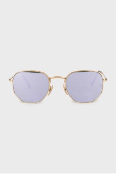 Gold-tone sunglasses with mirrored lenses