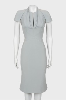 Gray dress with embossed seams