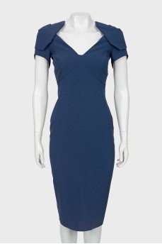 Slim fit dress with accent shoulders