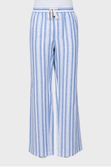 Men's linen striped pants with tag