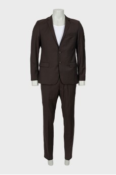 Men's brown wool suit