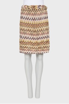 Mixed color skirt with pattern