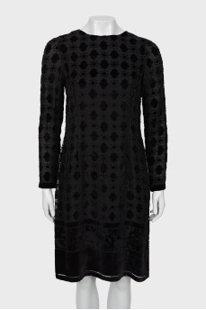 Dress with velor pattern