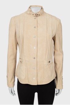 Suede jacket with buttons