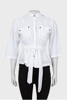 Shirt with 3/4 sleeves at the waist