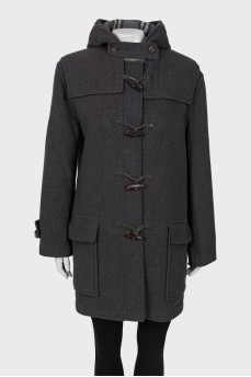 Gray coat with hood