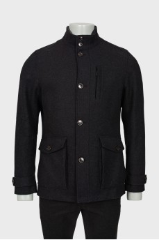 Men's wool jacket with buttons