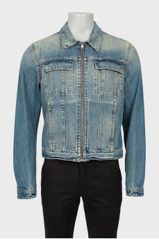 Men's denim jacket with zipper