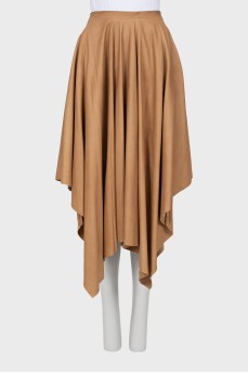 Asymmetrical leather skirt