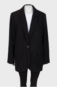 Black jacket with tag