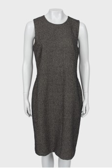Black and white wool and silk dress