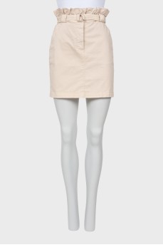 Denim skirt with accent waist
