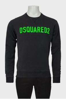 Men's sweatshirt with green logo
