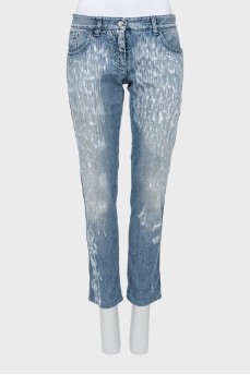 Blue distressed jeans