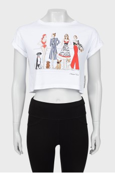 Graphic cropped T-shirt