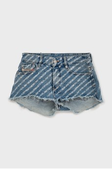 Cropped denim shorts