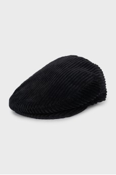 Corduroy beret with visor