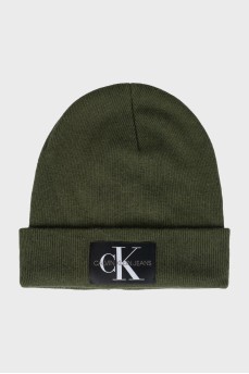 Men's green hat with brand logo