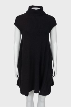 Wool dress with high neck