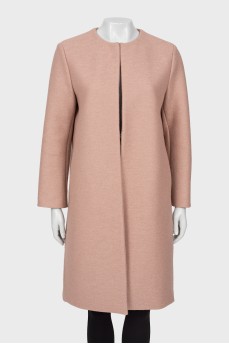 Straight-fit wool coat
