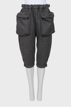 Cropped wool pants