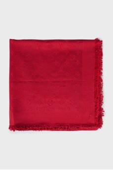 Red scarf with brand logo