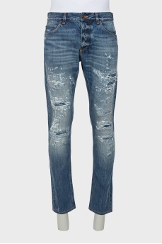 Men's jeans with ripped effect