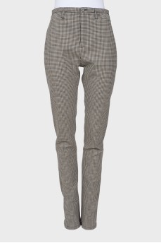 Gingham wool trousers