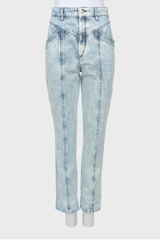 Skinny jeans with raised seams