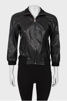 Slim fit leather jacket
