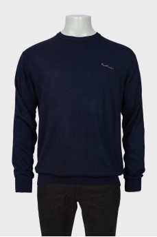 Men's blue jumper with brand logo