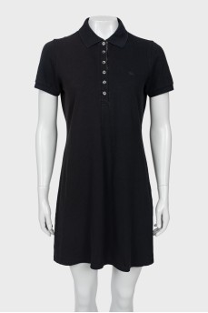 Black dress with embroidered logo