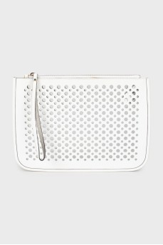 Leather clutch with perforation