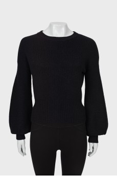 Wool sweater with buttons on the back