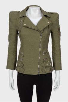 Fitted jacket with accent shoulders