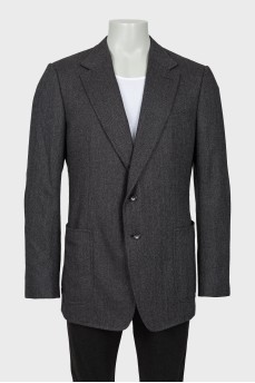 Men's wool jacket in fine print