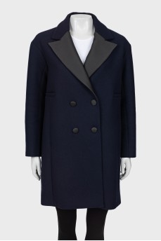 Dark blue coats with black lapels 