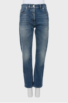 Straight-leg jeans with buttons