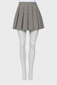 Pleated skirt in houndstooth print
