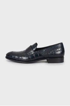 Men's leather shoes with embossing