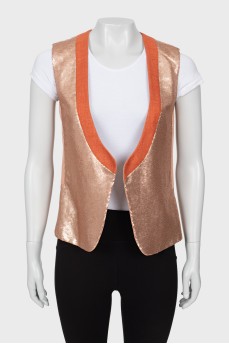 Mixed color vest with sequins