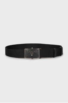 Textile belt with brand logo