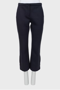 Navy blue straight-leg trousers